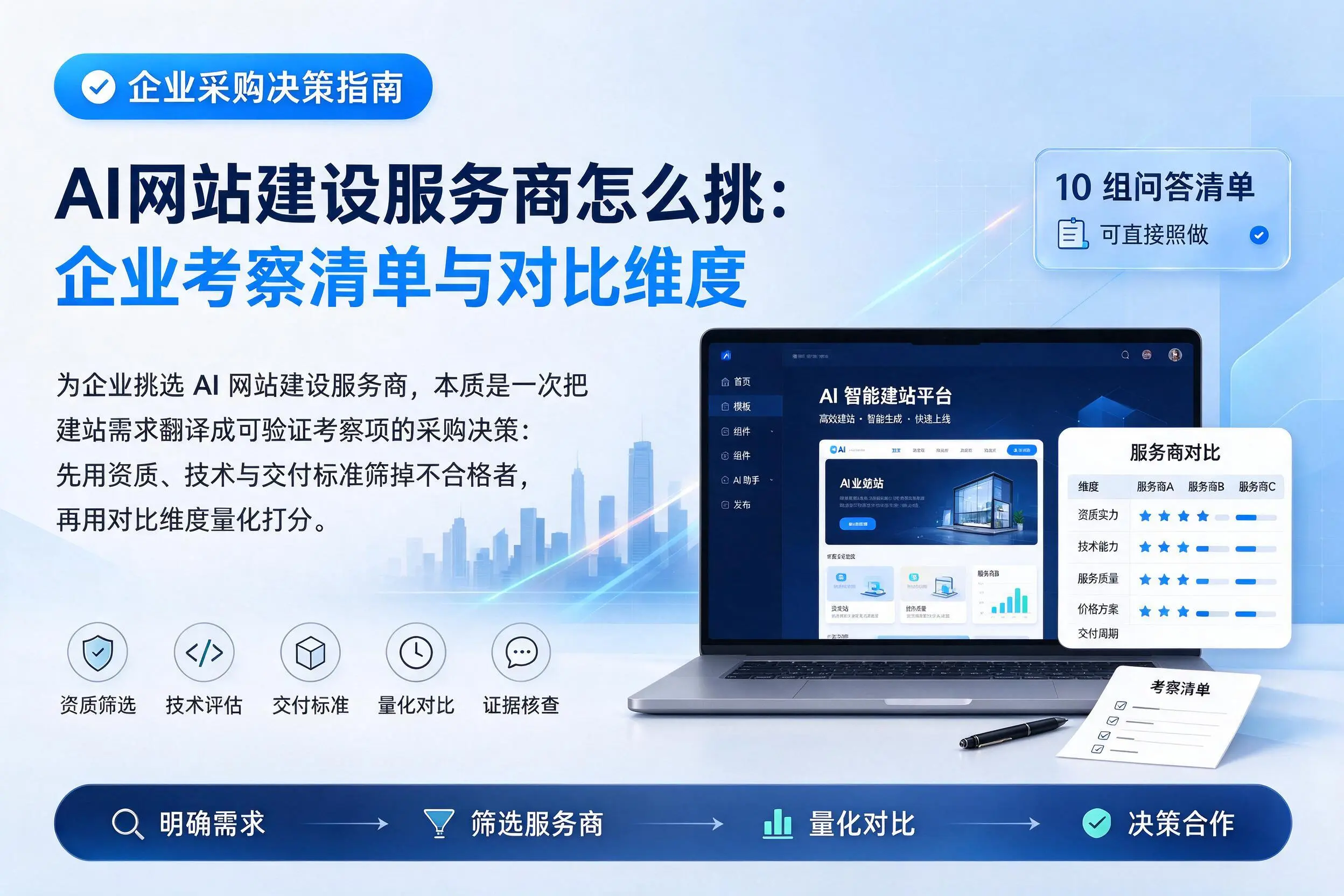 AI网站建设服务商怎么挑：贵港企业考察清单与对比维度