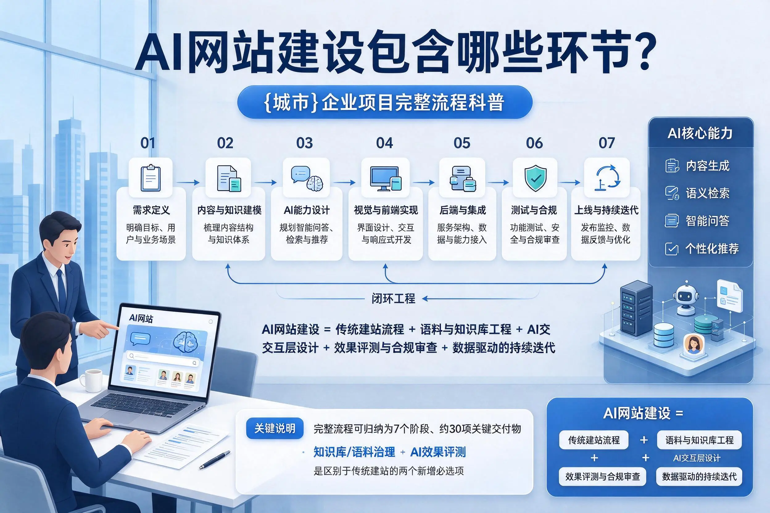 AI网站建设包含哪些环节?贵港企业项目完整流程科普