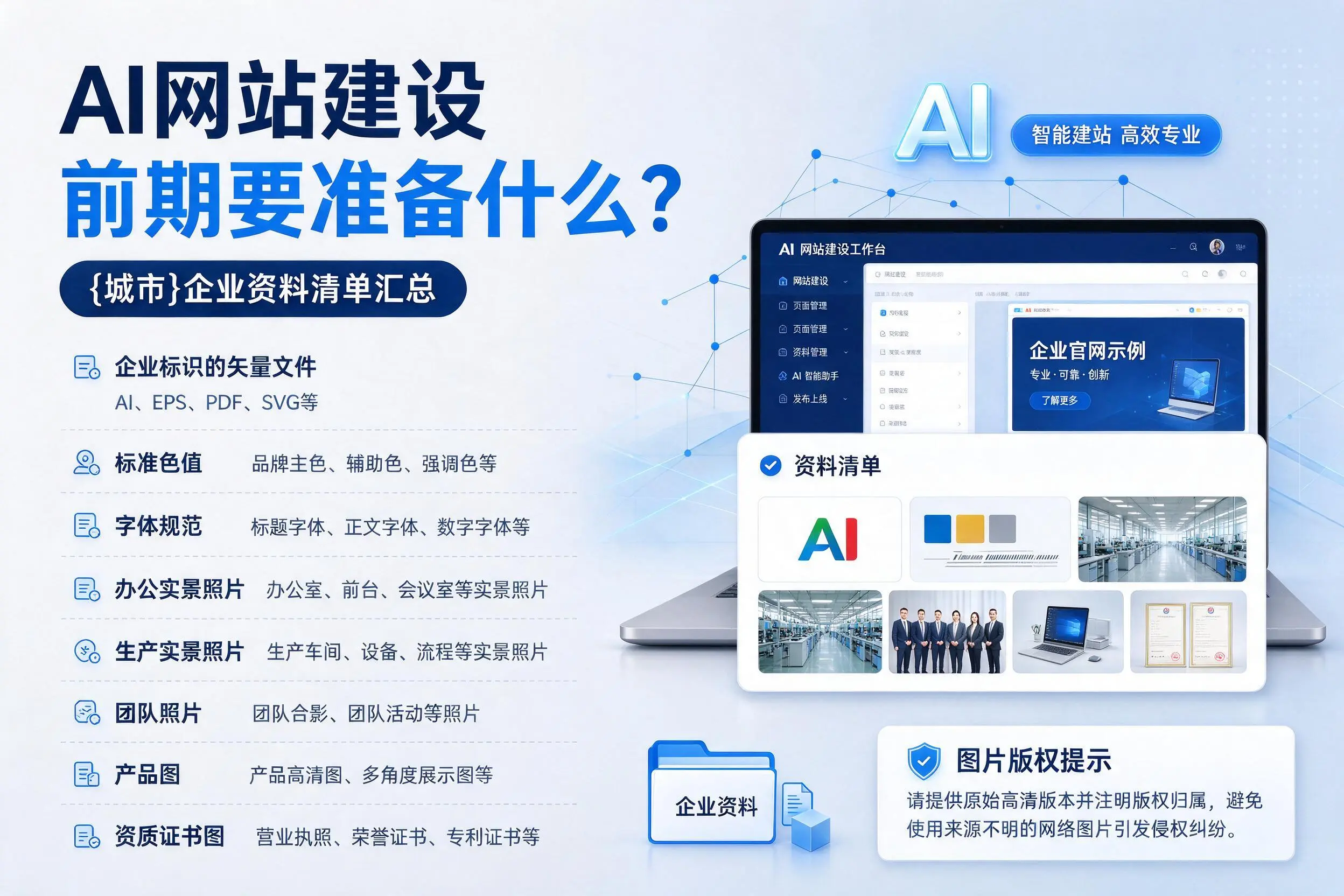 AI网站建设前期要准备什么?贵港企业资料清单汇总