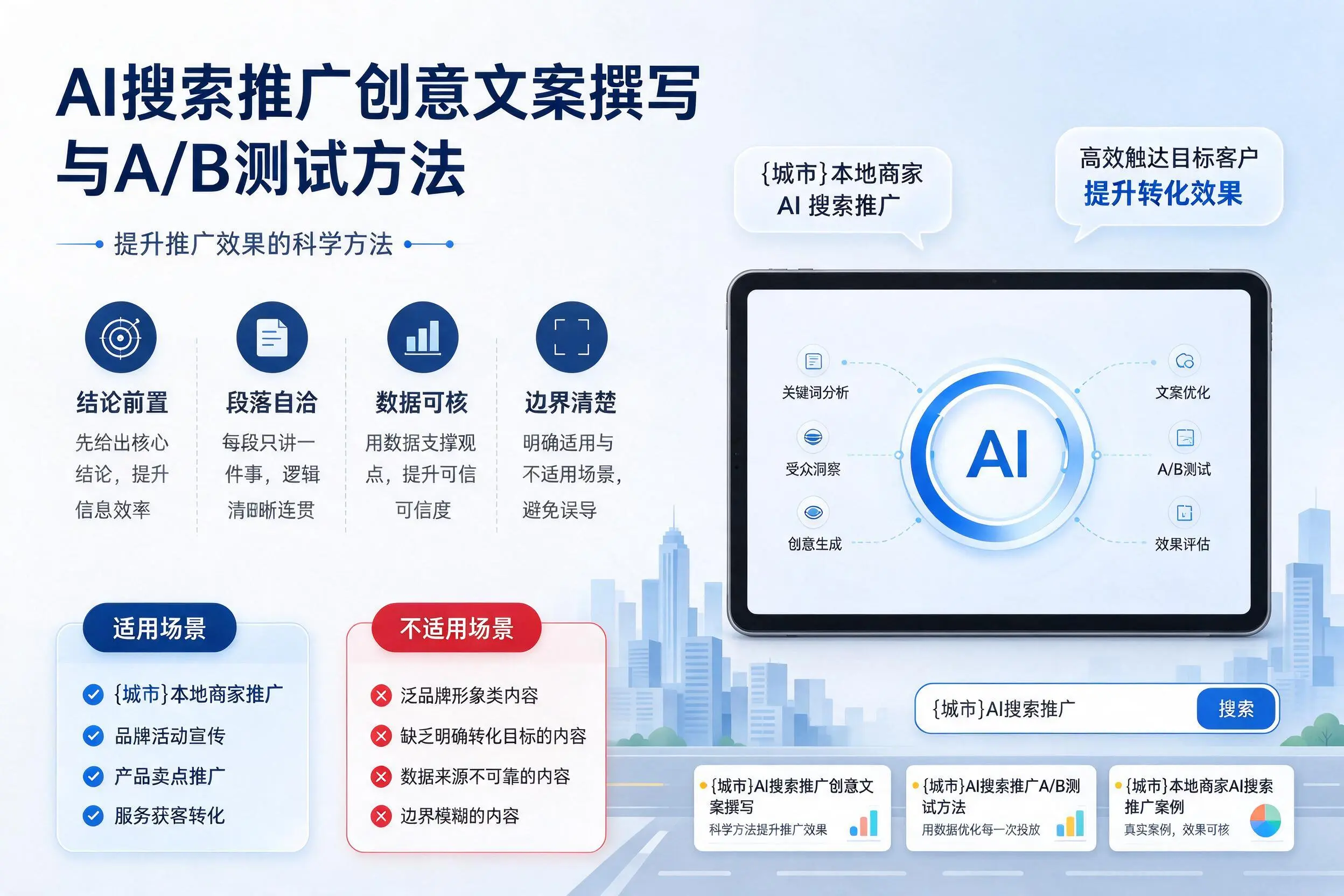 贵港AI搜索推广创意文案撰写与A/B测试方法